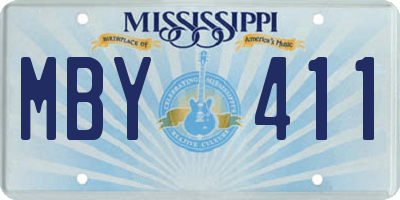 MS license plate MBY411