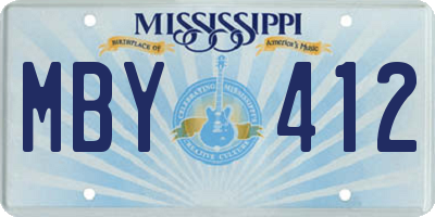MS license plate MBY412