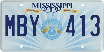 MS license plate MBY413
