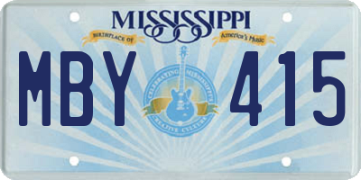 MS license plate MBY415