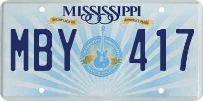 MS license plate MBY417