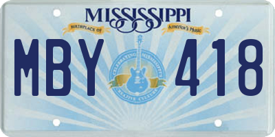 MS license plate MBY418