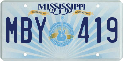 MS license plate MBY419