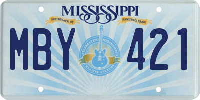 MS license plate MBY421