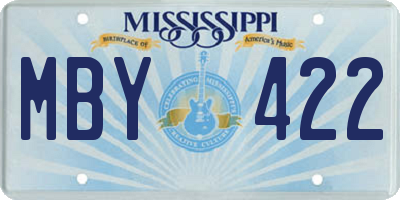 MS license plate MBY422