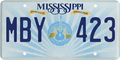 MS license plate MBY423