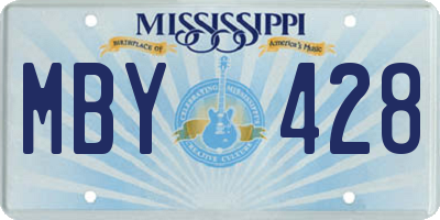 MS license plate MBY428
