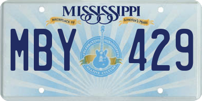 MS license plate MBY429