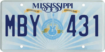 MS license plate MBY431