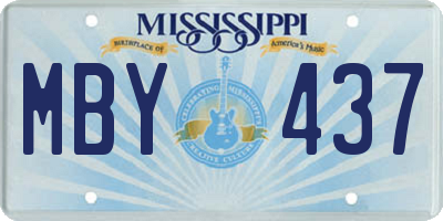MS license plate MBY437