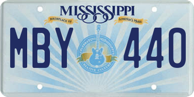 MS license plate MBY440