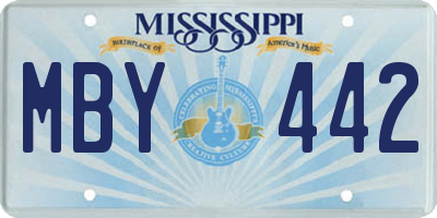 MS license plate MBY442