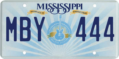 MS license plate MBY444