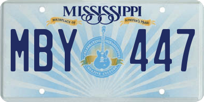MS license plate MBY447