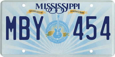 MS license plate MBY454
