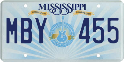 MS license plate MBY455