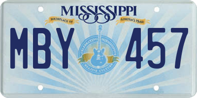 MS license plate MBY457