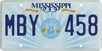 MS license plate MBY458