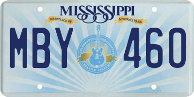 MS license plate MBY460