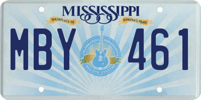 MS license plate MBY461