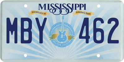 MS license plate MBY462