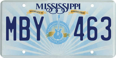 MS license plate MBY463