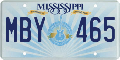 MS license plate MBY465