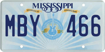 MS license plate MBY466