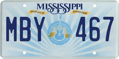 MS license plate MBY467