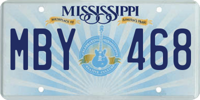 MS license plate MBY468