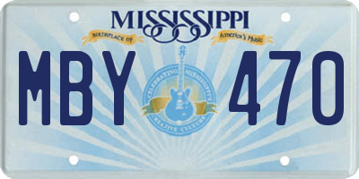 MS license plate MBY470