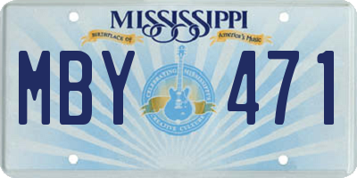 MS license plate MBY471