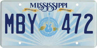 MS license plate MBY472