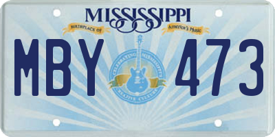 MS license plate MBY473