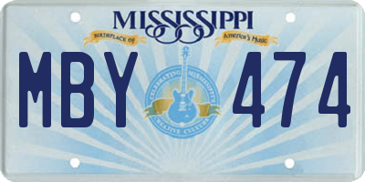 MS license plate MBY474