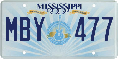 MS license plate MBY477