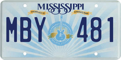 MS license plate MBY481