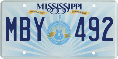 MS license plate MBY492