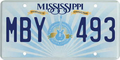 MS license plate MBY493