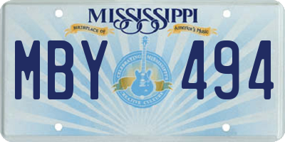 MS license plate MBY494