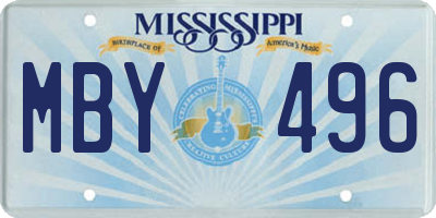 MS license plate MBY496