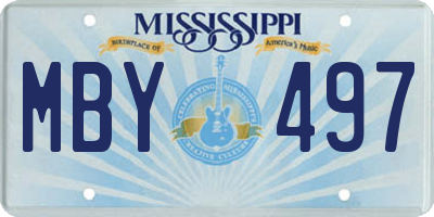 MS license plate MBY497