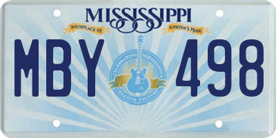 MS license plate MBY498