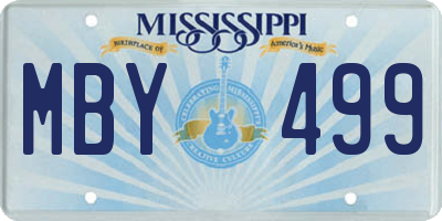 MS license plate MBY499