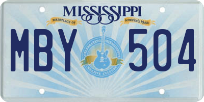 MS license plate MBY504
