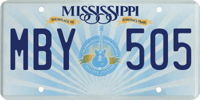 MS license plate MBY505