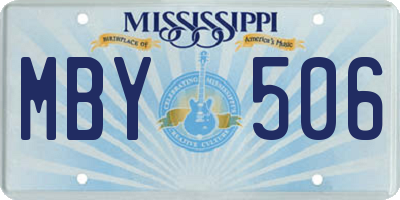 MS license plate MBY506