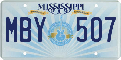 MS license plate MBY507