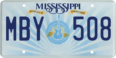 MS license plate MBY508