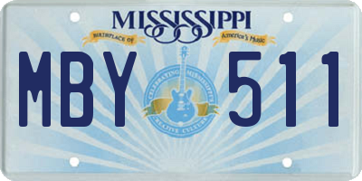 MS license plate MBY511